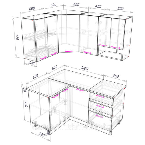 Кухня угловая 1,5м. Производитель "Иволанд трэйд", РБ