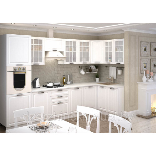 Кухня «Прага» (белое дерево). Производитель "Сурская мебель", РФ
