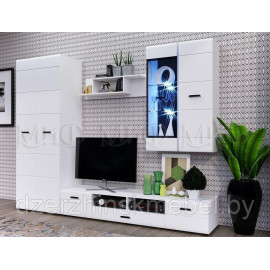 Гостиная Нэнси NEW - Белый/Белый глянец. Производство Россия М.