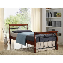 Кровать SIGNAL VENECJA BIS 1OS. дерево\металл черешня ант. 90/200 Производство Польша