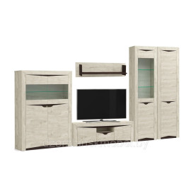 МОДУЛЬНАЯ ГОСТИНАЯ ЛЮЧИЯ (БЕТОН ПАЙН БЕЛЫЙ/ВЕНГЕ). Россия Олмеко