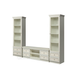 МОДУЛЬНАЯ ГОСТИНАЯ ЭЛЬМИРА (БЕЛЫЙ/БЕЛАЯ КОЖА ПАТИНА). Россия Олмеко