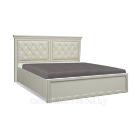 КРОВАТЬ 40.13-03 ЭЛЬМИРА (БЕЛЫЙ/БЕЛАЯ КОЖА ПАТИНА).Россия Олмеко