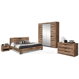 СПАЛЬНЯ ЛЮЧИЯ с 4-х дв.шкафом   (КЕЙПТАУН/ВЕНГЕ). ХИТ ПРОДАЖ! Россия Олмеко