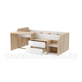 КРОВАТЬ ТОНИ 12 (ДУБ СОНОМА/БЕЛЫЙ). Россия Олмеко