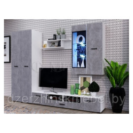 Гостиная Нэнси NEW ЛДСП Белый/ Бетон светлый. Производство Россия М.