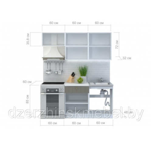 Кухня «Прованс» (Серый). Производитель "Сурская мебель", РФ